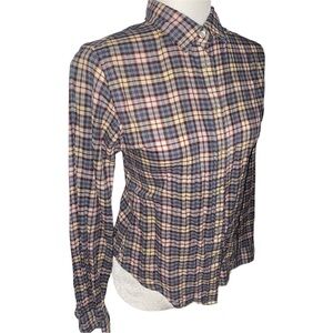 Uniqlo Pastel Plaid Button-Up Shirt